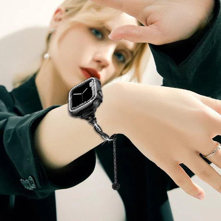 xDfind Twist Armband mit Diamanten, Metallarmband, für Apple Watch 42 / 44 / 45 / 46 / 49 mm, für Apple Watch 38 / 40 / 41 / S10 42 mm