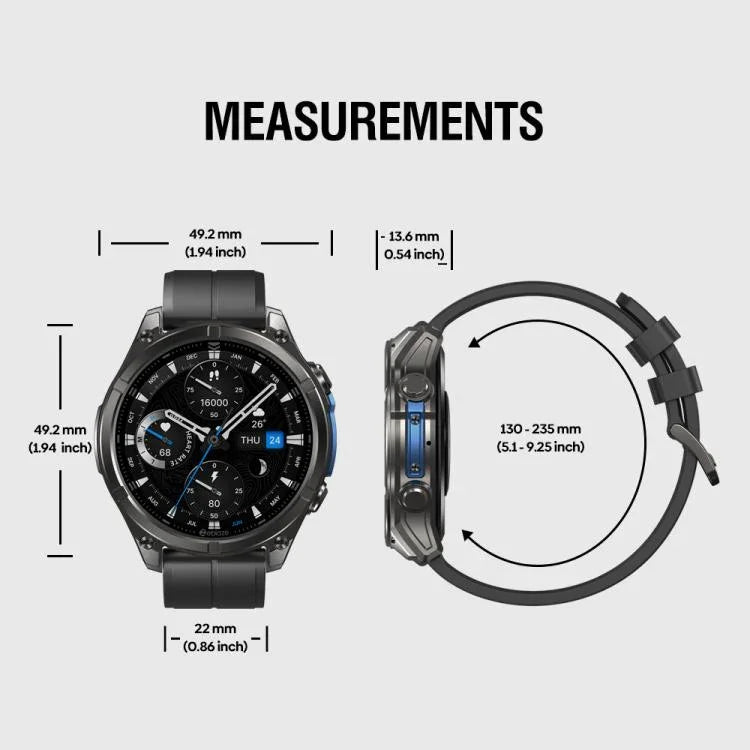 Zeblaze Vibe 8 Robuste Outdoor-Smartwatch mit 1,43-Zoll-Display, 5 ATM &amp; IP69K Wasserdichtigkeit und integrierter Taschenlampe