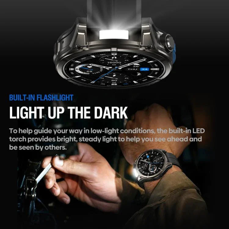 Zeblaze Vibe 8 Robuste Outdoor-Smartwatch mit 1,43-Zoll-Display, 5 ATM &amp; IP69K Wasserdichtigkeit und integrierter Taschenlampe