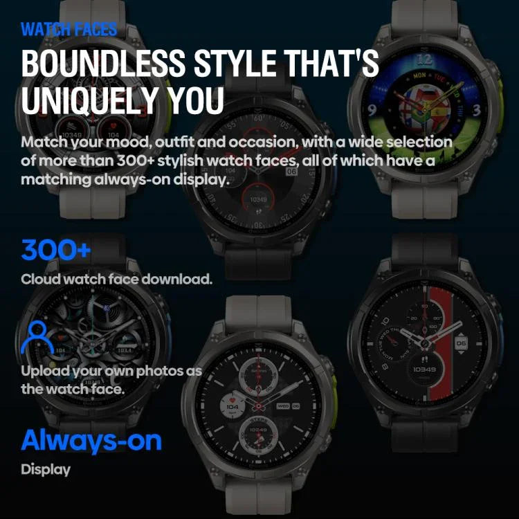 Zeblaze Vibe 8 Robuste Outdoor-Smartwatch mit 1,43-Zoll-Display, 5 ATM &amp; IP69K Wasserdichtigkeit und integrierter Taschenlampe