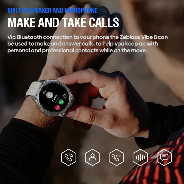 Zeblaze Vibe 8 Robuste Outdoor-Smartwatch mit 1,43-Zoll-Display, 5 ATM &amp; IP69K Wasserdichtigkeit und integrierter Taschenlampe