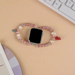 Armband mit Katzenaugen-Steinperlen, passend für Apple Watch 46 mm / 49 mm / 45 mm / 44 mm und 42 mm / 41 mm / 40 mm / 38 mm