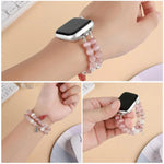 Armband mit Katzenaugen-Steinperlen, passend für Apple Watch 46 mm / 49 mm / 45 mm / 44 mm und 42 mm / 41 mm / 40 mm / 38 mm