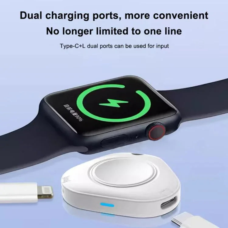 xDfind Tragbares magnetisches kabelloses Ladegerät mit 8 Pins und Typ-C für Apple Watch