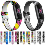 xDfind Silver Buckle Painting Silicone Watch Band For Fitbit Luxe, S, L