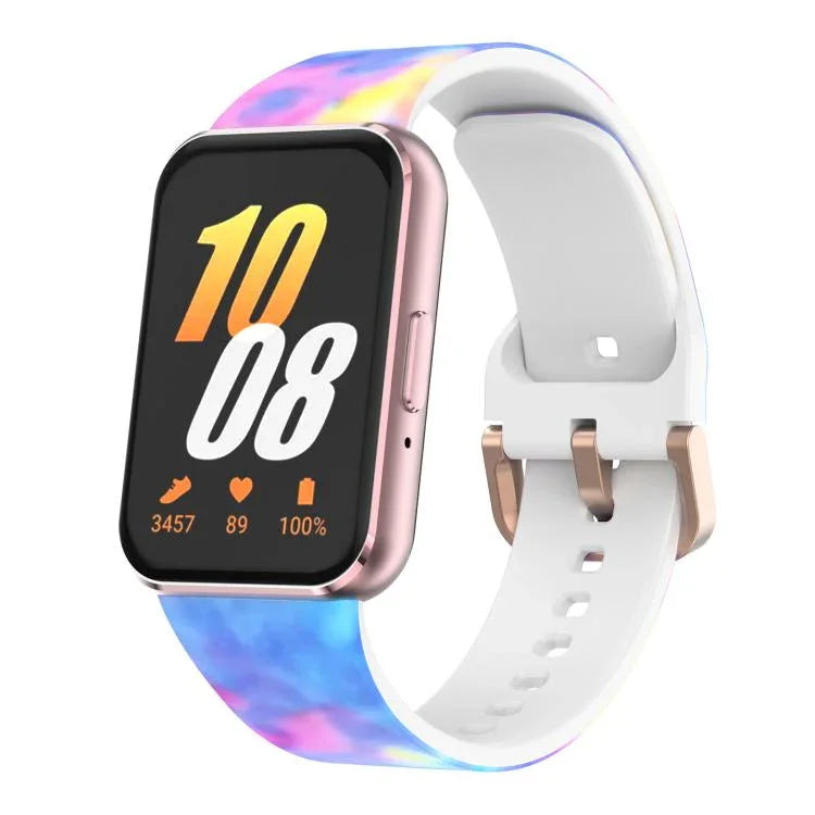 xDfind Silikonarmband mit goldener Schnalle und Aufdruck, für Samsung Galaxy Fit3