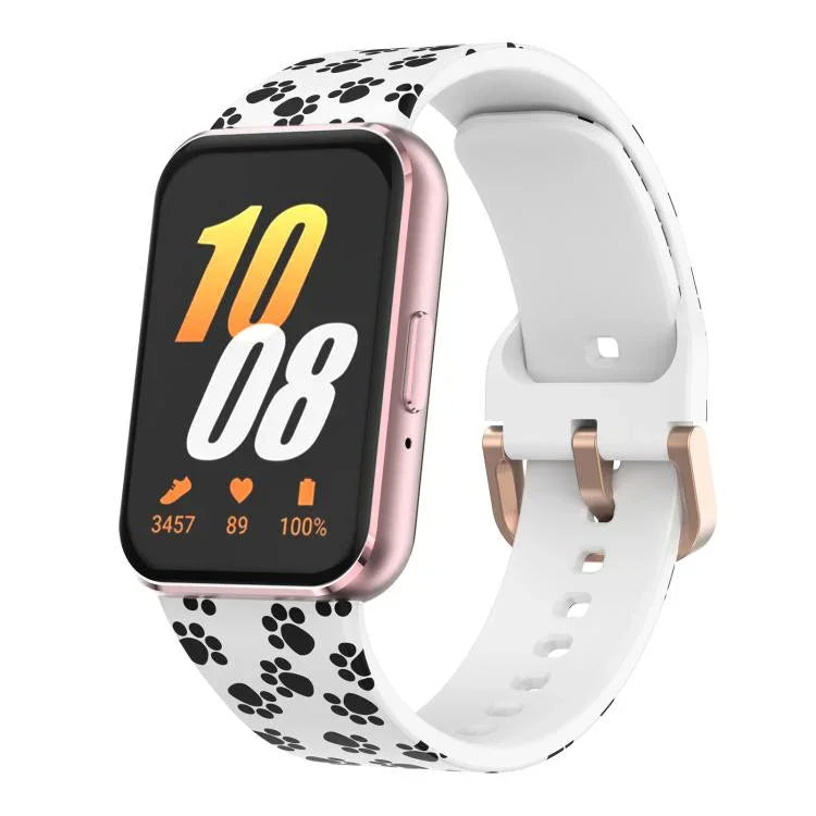 xDfind Silikonarmband mit goldener Schnalle und Aufdruck, für Samsung Galaxy Fit3