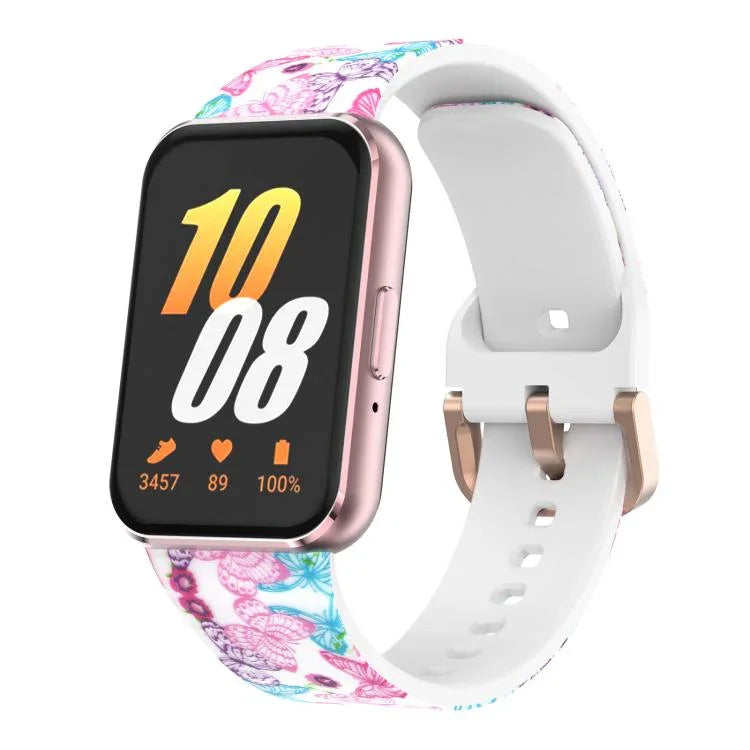 xDfind Silikonarmband mit goldener Schnalle und Aufdruck, für Samsung Galaxy Fit3