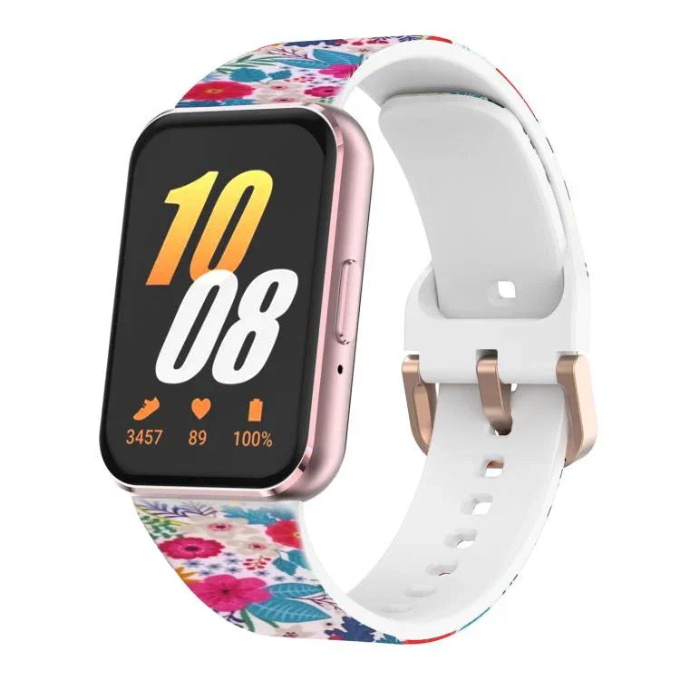 xDfind Silikonarmband mit goldener Schnalle und Aufdruck, für Samsung Galaxy Fit3