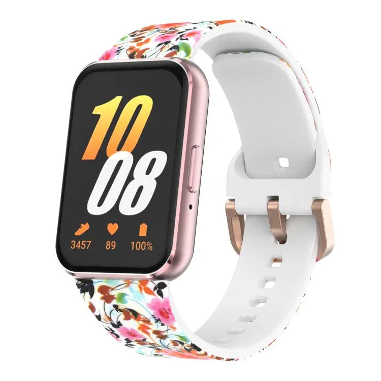 xDfind Silikonarmband mit goldener Schnalle und Aufdruck, für Samsung Galaxy Fit3