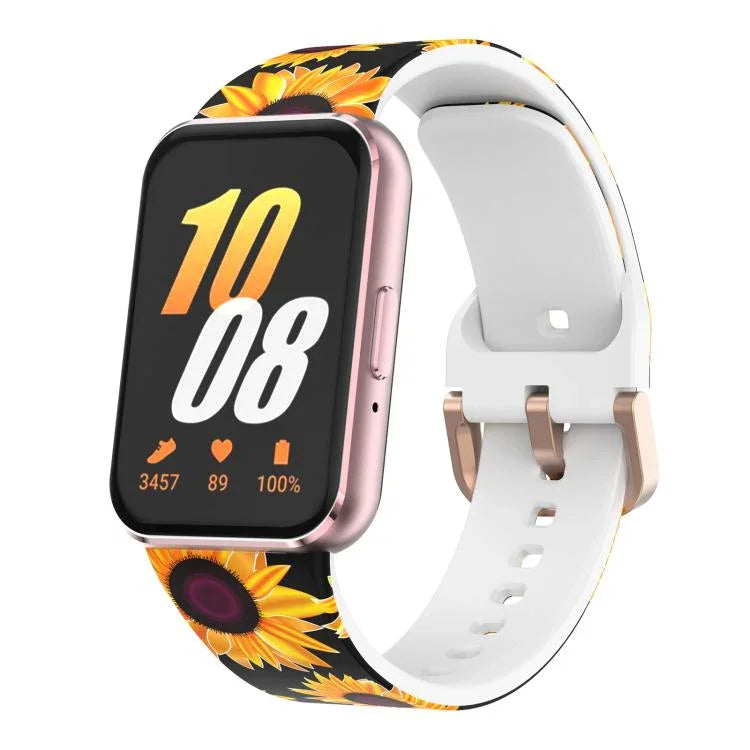 xDfind Silikonarmband mit goldener Schnalle und Aufdruck, für Samsung Galaxy Fit3