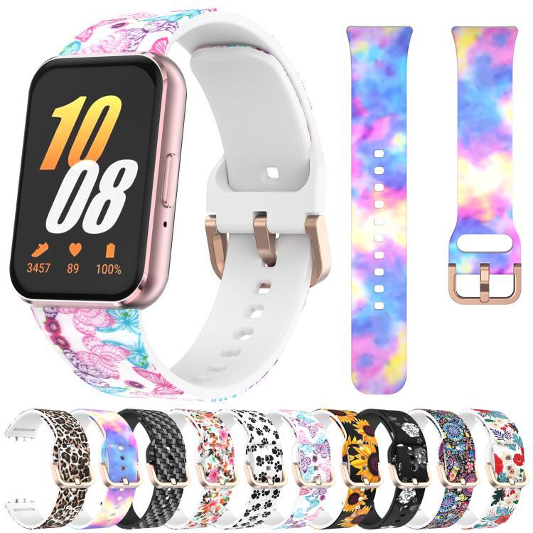 xDfind Silikonarmband mit goldener Schnalle und Aufdruck, für Samsung Galaxy Fit3