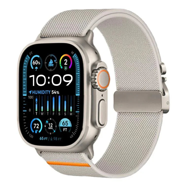 xDfind Stretch-Nylon-Uhrenarmband mit Fallschirmschnalle, passend für Apple Watch 42 / 44 / 45 / 46 / 49 mm, Apple Watch 38 / 40 / 41 / S10 42 mm