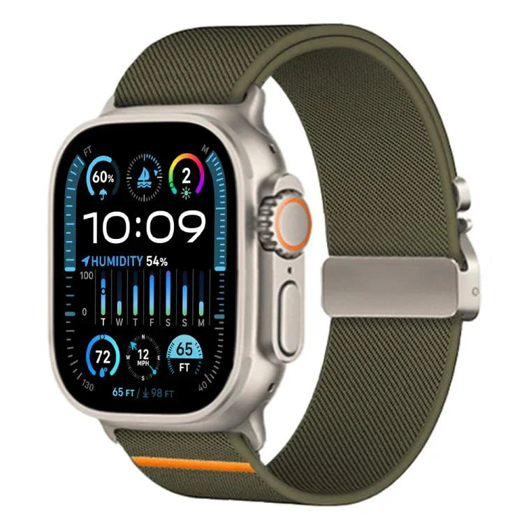 xDfind Stretch-Nylon-Uhrenarmband mit Fallschirmschnalle, passend für Apple Watch 42 / 44 / 45 / 46 / 49 mm, Apple Watch 38 / 40 / 41 / S10 42 mm