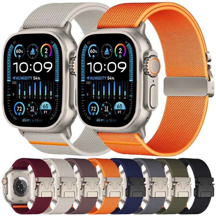 xDfind Stretch-Nylon-Uhrenarmband mit Fallschirmschnalle, passend für Apple Watch 42 / 44 / 45 / 46 / 49 mm, Apple Watch 38 / 40 / 41 / S10 42 mm