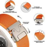 xDfind Stretch-Nylon-Uhrenarmband mit Fallschirmschnalle, passend für Apple Watch 42 / 44 / 45 / 46 / 49 mm, Apple Watch 38 / 40 / 41 / S10 42 mm