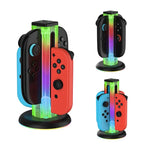 JYS NS2318 4-in-1 Gamecontroller-Ladestation mit RGB-Licht, für Nintendo Switch 1 / 2, JYS-NS2318