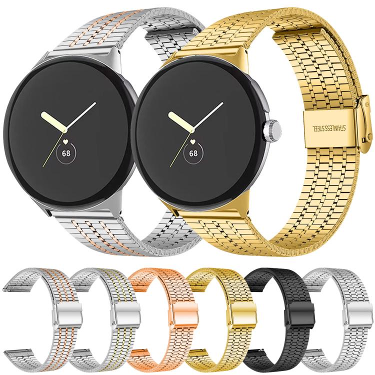 xDfind Sieben-Perlen-Schnalle Edelstahl-Uhrenarmband, Für Google Pixel Watch 4 / Watch 3 45mm, Für Google Pixel Watch 4 / 3 / 2 / 1 41mm