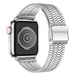 xDfind Edelstahl-Uhrenarmband mit sieben Perlen und Dornschließe, passend für Apple Watch 42 / 44 / 45 / 46 / 49 mm, Apple Watch 38 / 40 / 41 / S10 42 mm