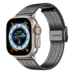 xDfind Edelstahl-Uhrenarmband mit sieben Perlen und Dornschließe, passend für Apple Watch 42 / 44 / 45 / 46 / 49 mm, Apple Watch 38 / 40 / 41 / S10 42 mm
