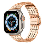 xDfind Edelstahl-Uhrenarmband mit sieben Perlen und Dornschließe, passend für Apple Watch 42 / 44 / 45 / 46 / 49 mm, Apple Watch 38 / 40 / 41 / S10 42 mm