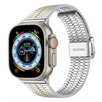 xDfind Edelstahl-Uhrenarmband mit sieben Perlen und Dornschließe, passend für Apple Watch 42 / 44 / 45 / 46 / 49 mm, Apple Watch 38 / 40 / 41 / S10 42 mm