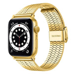 xDfind Edelstahl-Uhrenarmband mit sieben Perlen und Dornschließe, passend für Apple Watch 42 / 44 / 45 / 46 / 49 mm, Apple Watch 38 / 40 / 41 / S10 42 mm