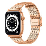xDfind Edelstahl-Uhrenarmband mit sieben Perlen und Dornschließe, passend für Apple Watch 42 / 44 / 45 / 46 / 49 mm, Apple Watch 38 / 40 / 41 / S10 42 mm