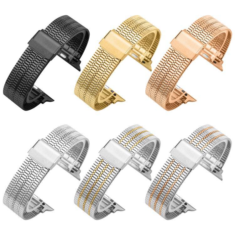 xDfind Edelstahl-Uhrenarmband mit sieben Perlen und Dornschließe, passend für Apple Watch 42 / 44 / 45 / 46 / 49 mm, Apple Watch 38 / 40 / 41 / S10 42 mm