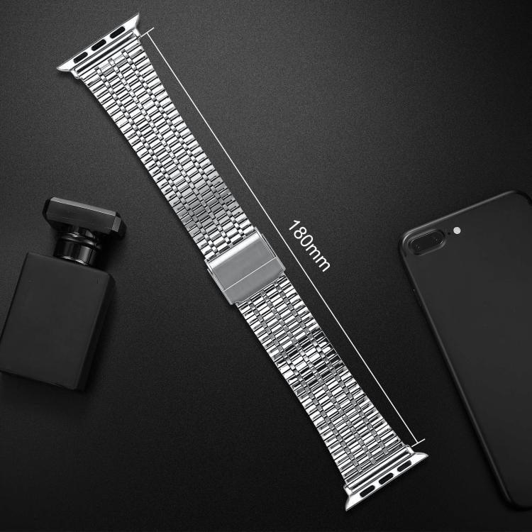 xDfind Edelstahl-Uhrenarmband mit sieben Perlen und Dornschließe, passend für Apple Watch 42 / 44 / 45 / 46 / 49 mm, Apple Watch 38 / 40 / 41 / S10 42 mm