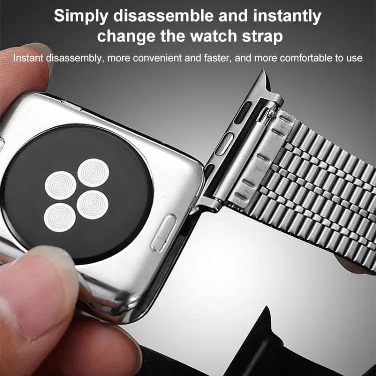 xDfind Edelstahl-Uhrenarmband mit sieben Perlen und Dornschließe, passend für Apple Watch 42 / 44 / 45 / 46 / 49 mm, Apple Watch 38 / 40 / 41 / S10 42 mm