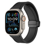 xDfind Silikonarmband mit Magnetverschluss und Crazy-Horse-Muster, passend für Apple Watch 42/44/45/46/49 mm, Apple Watch 38/40/41 und S10 42 mm