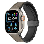 xDfind Silikonarmband mit Magnetverschluss und Crazy-Horse-Muster, passend für Apple Watch 42/44/45/46/49 mm, Apple Watch 38/40/41 und S10 42 mm
