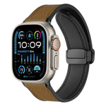 xDfind Silikonarmband mit Magnetverschluss und Crazy-Horse-Muster, passend für Apple Watch 42/44/45/46/49 mm, Apple Watch 38/40/41 und S10 42 mm