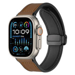xDfind Silikonarmband mit Magnetverschluss und Crazy-Horse-Muster, passend für Apple Watch 42/44/45/46/49 mm, Apple Watch 38/40/41 und S10 42 mm