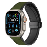 xDfind Silikonarmband mit Magnetverschluss und Crazy-Horse-Muster, passend für Apple Watch 42/44/45/46/49 mm, Apple Watch 38/40/41 und S10 42 mm