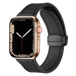 xDfind Silikonarmband mit Magnetverschluss und Crazy-Horse-Muster, passend für Apple Watch 42/44/45/46/49 mm, Apple Watch 38/40/41 und S10 42 mm