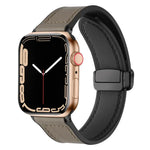 xDfind Silikonarmband mit Magnetverschluss und Crazy-Horse-Muster, passend für Apple Watch 42/44/45/46/49 mm, Apple Watch 38/40/41 und S10 42 mm