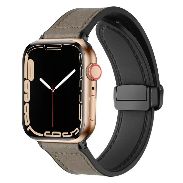 xDfind Silikonarmband mit Magnetverschluss und Crazy-Horse-Muster, passend für Apple Watch 42/44/45/46/49 mm, Apple Watch 38/40/41 und S10 42 mm