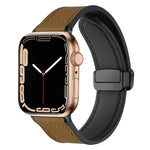 xDfind Silikonarmband mit Magnetverschluss und Crazy-Horse-Muster, passend für Apple Watch 42/44/45/46/49 mm, Apple Watch 38/40/41 und S10 42 mm