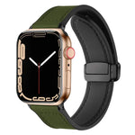 xDfind Silikonarmband mit Magnetverschluss und Crazy-Horse-Muster, passend für Apple Watch 42/44/45/46/49 mm, Apple Watch 38/40/41 und S10 42 mm