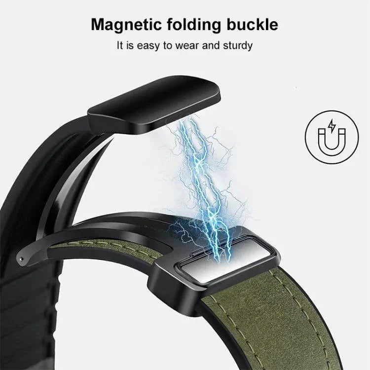 xDfind Silikonarmband mit Magnetverschluss und Crazy-Horse-Muster, passend für Apple Watch 42/44/45/46/49 mm, Apple Watch 38/40/41 und S10 42 mm