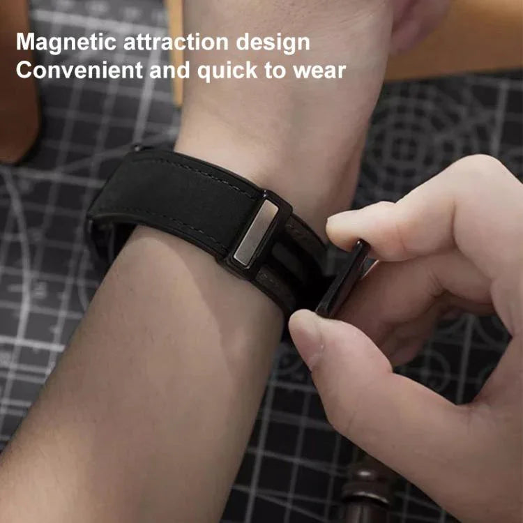 xDfind Silikonarmband mit Magnetverschluss und Crazy-Horse-Muster, passend für Apple Watch 42/44/45/46/49 mm, Apple Watch 38/40/41 und S10 42 mm