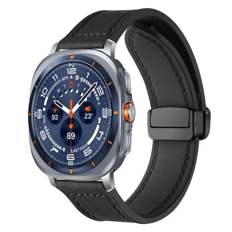 xDfind Silikonarmband mit Magnetverschluss und Crazy-Horse-Muster, passend für Samsung Galaxy Watch Ultra / Ultra 2025 und Samsung Galaxy Watch8 / 8 Classic