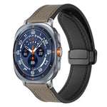 xDfind Crazy Horse Pattern Silicone Skin Magnetic Buckle Watch Band, For Samsung Galaxy Watch Ultra / Ultra 2025, For Samsung Galaxy Watch8 / 8 Classic
