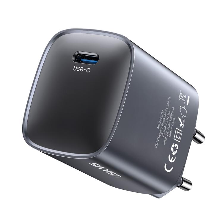 USAMS CC323 T66 45W USB-C / Typ-C GaN Schnellladegerät, EU Stecker, CC323