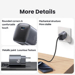 USAMS CC323 T66 45W USB-C / Typ-C GaN Schnellladegerät, EU Stecker, CC323