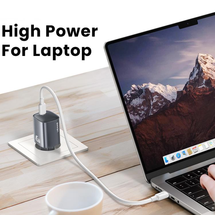 USAMS CC323 T66 45W USB-C / Typ-C GaN Schnellladegerät, EU Stecker, CC323