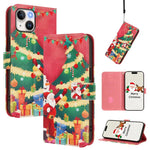 Christmas Series Buckle Leather Phone Case with Hand Strap, For iPhone 14 Pro Max, For iPhone SE 2022 / SE 2020 / 8 / 7, For iPhone 13 Pro Max, For iPhone 13 Pro, For iPhone 13 mini, For iPhone 12 Pro / 12, For iPhone 12 Pro Max, For iPhone 12 mini