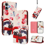 Weihnachtsserie Schnallen-Leder-Handyhülle mit Handschlaufe, Für iPhone 17e / 16e, Für iPhone 17 Pro Max, Für iPhone 17 Pro, Für iPhone 17, Für iPhone Air, Für iPhone 16 Pro Max, Für iPhone 16 Pro, Für iPhone 16 Plus